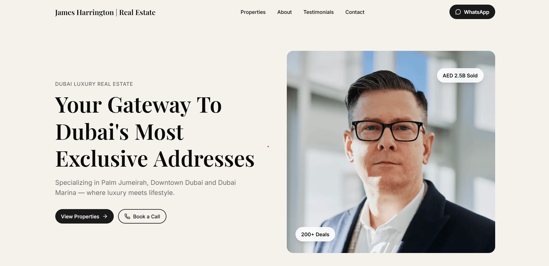 James Harrington website screenshot